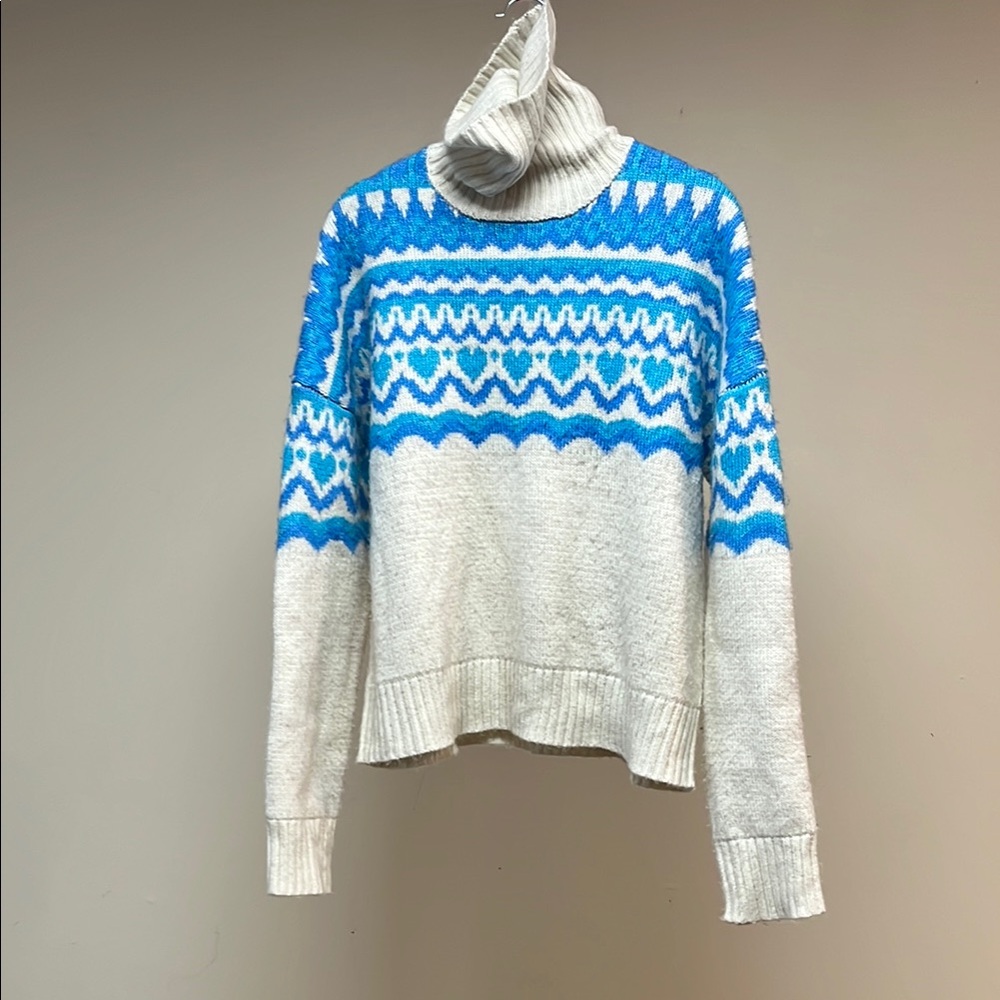 Blue Heart Jessica Simpson Patterned Turtleneck Sweater
